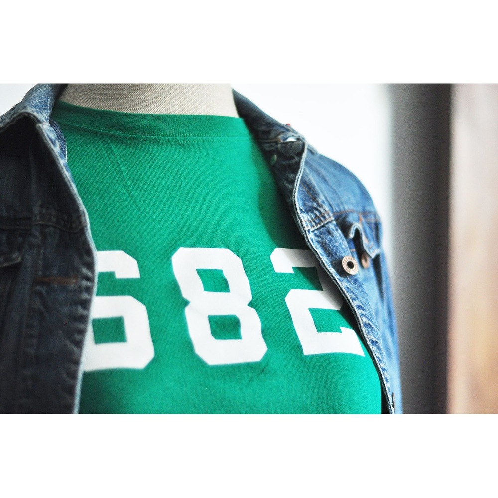 Vintage Race Number T-Shirt - Dark Green Thrifted Tee